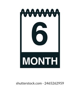 6 month calendar icon vector illustration eps