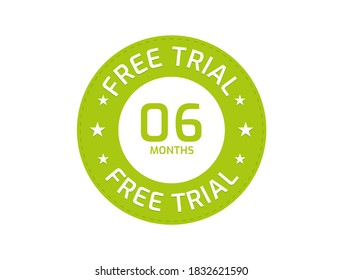 6 Months Free Trial Stamp, 6 Months Free Trial Badges