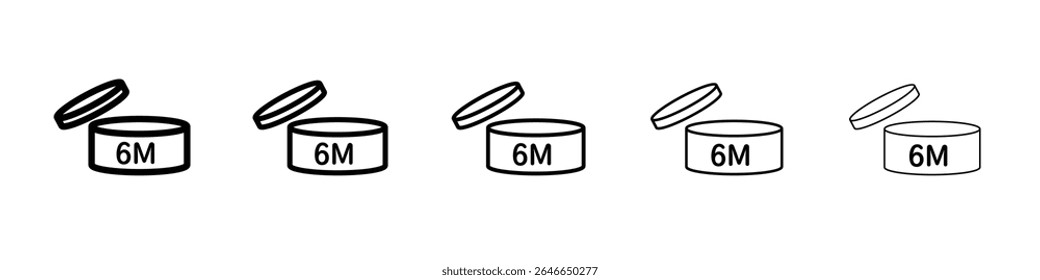 6 months PAO icon flat simple outline logo