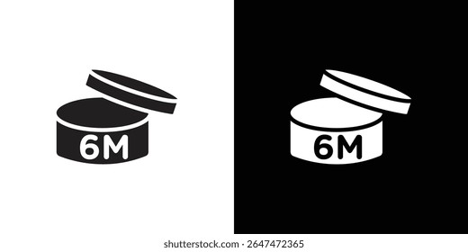 6 months PAO icon Isolated flat vector in outline