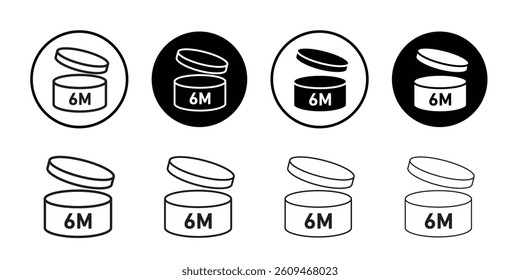 6 months PAO icon Line Art Logo set