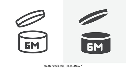 6 months PAO icon Outline vector sign