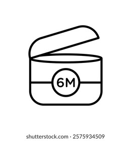 6 months PAO icon simple vector symbol