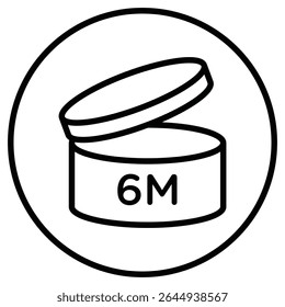 6 months PAO icon simple flat icon vector symbol