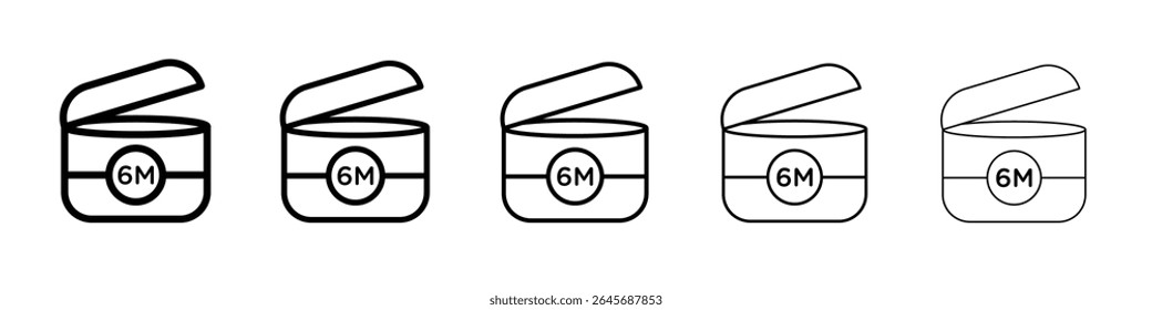 6 months PAO icon simple illustration logo art