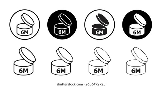 6 meses Icono de PAO simple esquema de signo de Vector