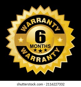 6 Months Warranty Sign vector
