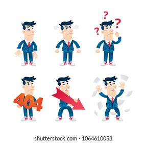 6 Negative Expressions business characters.
100% vector layered.