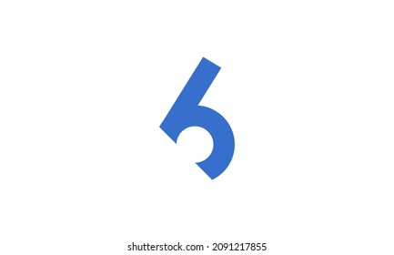 6 New Number Unique Cut Modern Logo