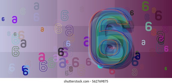 6 Number art background