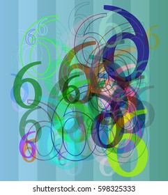 6 Number background art