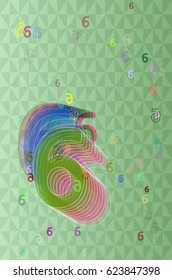 6 Number background art