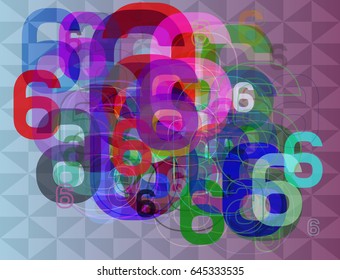 6 Number background vector