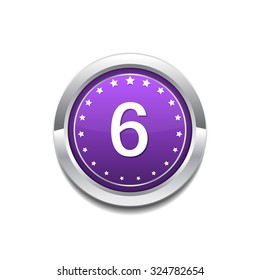 6 Number Circular Vector Purple Web Icon Button