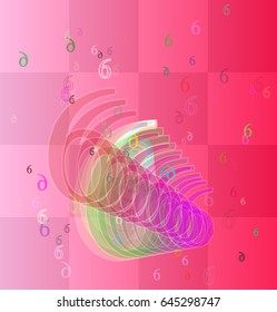 6 Number design background