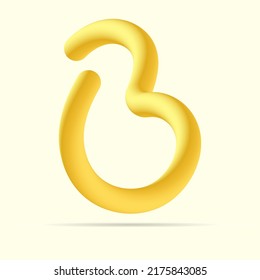 6 number gold color bright logo. Vector shinny isolated font for headline, bright template, logo, app logo and more
