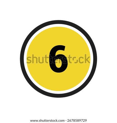 6 number icon vector outline design symbol or illustration