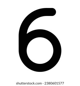 icono vector de línea de 6 números