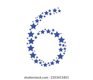 6 number number logo design element 