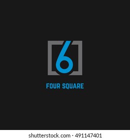 6 Number logo design vector