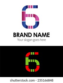 6 number logo icon