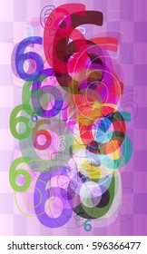 6 Number template art