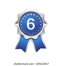 6 Number Vector blue Web Icon