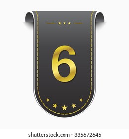 6 Number Vector golden Web Icon