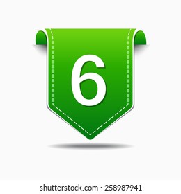 6 Number Vector Green Web Icon