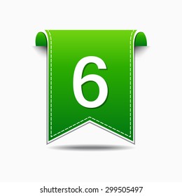 6 Number Vector Green Web Icon