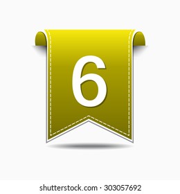 6 Number Vector Yellow Web Icon