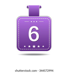 6 Number Violet Vector Icon Design