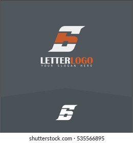 6 numbering fast speed logo. White and orange automotive logo template. Vector design template elements for your application or corporate identity.