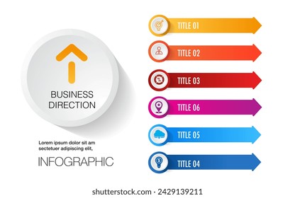 6 option direction idea Infographic template	