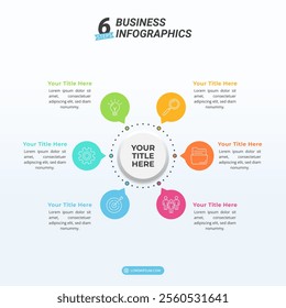 6 Options Diagram Infographic for Business Presentation, Poster, Banner and Booklet.