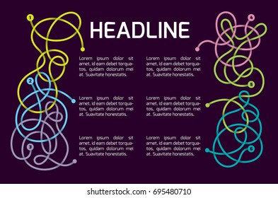 6 options maze inforgraphic with headline. Vector illustration