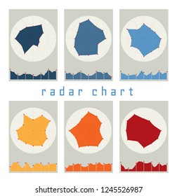 6 Options Radar Chart. Power Spider Diagram Geometry