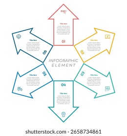 6 Opciones o pasos Elemento de infografía para presentaciones, informes y Web