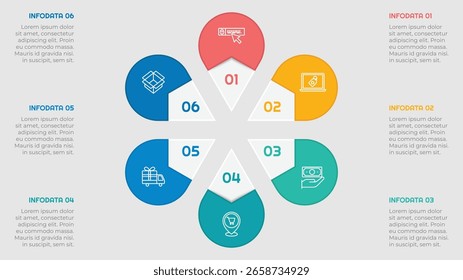 6 Opções ou Etapas Elemento Infográfico para apresentações, relatórios e Web
