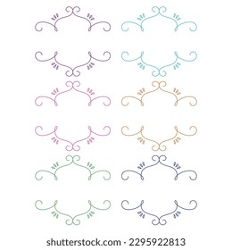 6 Colección Ornamental de marcos de bodas vitícolas aislados en blanco