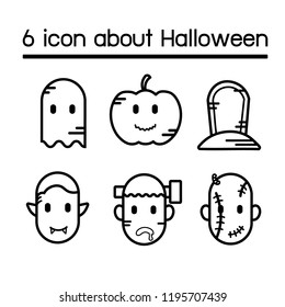 6 outliner icon about halloween