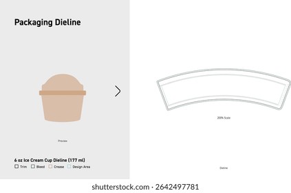 6 oz Ice Cream Cup Dieline