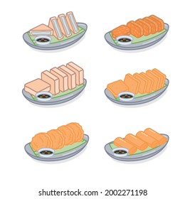 6 pack vector of street food cute from indonesian