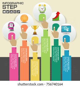 6 Parts infographic design vector and marketing icons can be used for workflow layout, diagram, report, web design. Business concept with options, steps or processes.
