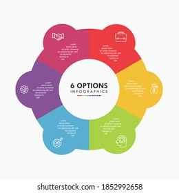 6 Parts Vector  Circle Infographic   . This infographics is very ideal for any business presentations