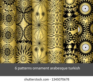 6 patterns collection arabesque turkish