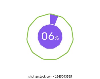 6 Percentage, 6% Percentage ready to use for web design, infographic or business 