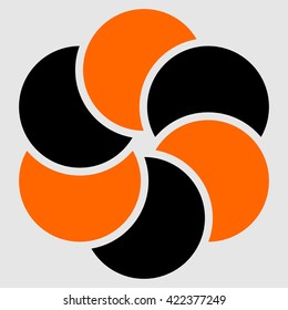 6 petal flower logo design element, vector illustration