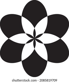 6 Petal Flower. Trendy outline symbols for mobile apps and website design.