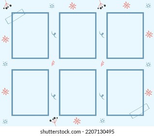 6 photo collage template. vector illustration, new collections